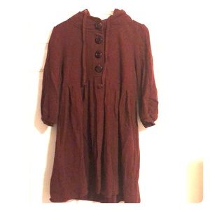 Maroon sweatshirt material top